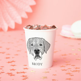 Labrador Hund Personalisiert Zeichnend Hand Pappbecher
