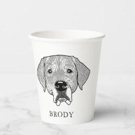 Labrador Hund Personalisiert Zeichnend Hand Pappbecher