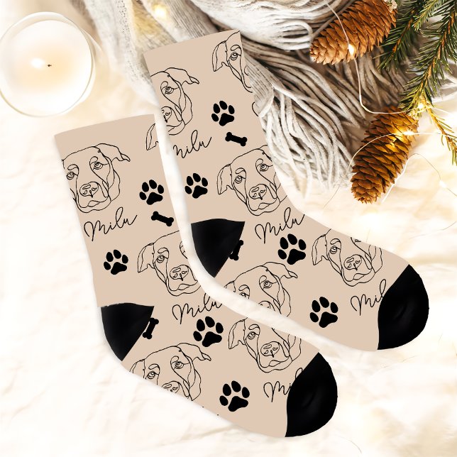 Labrador Hund Personalisiert Zeichnend Hand Socken (Von Creator hochgeladen)