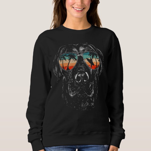 Labrador Hund Retro Sonnenbrille Sweatshirt (Vorderseite)