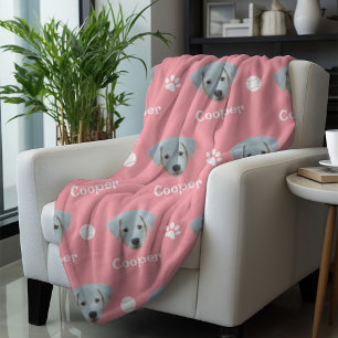 Labrador Hund, rosa Individuelle Name Fleecedecke
