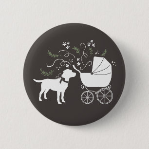 Labrador Hund Thema Babydusche Geschlecht neutral Button