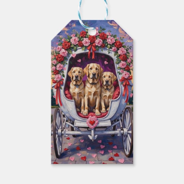 Labrador-Hund Valentinstag  Geschenkanhänger (Vorderseite)