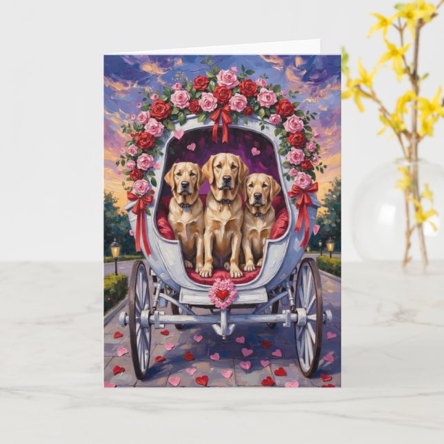 Labrador Hund Valentinstag  Karte (Gelbe Blume)