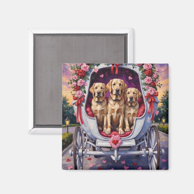 Labrador Hund Valentinstag  Magnet (Vorderseite/Rückseite)