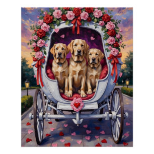 Labrador Hund Valentinstag Poster