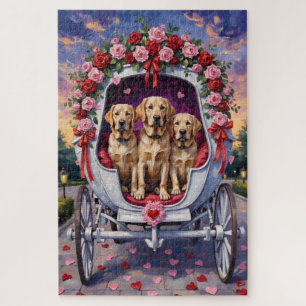 Labrador-Hund Valentinstag Puzzle
