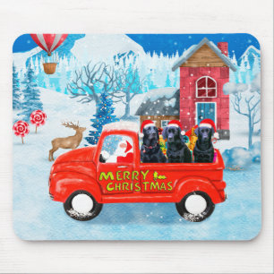 Labrador Hund Weihnachts-LKW Schnee Mousepad
