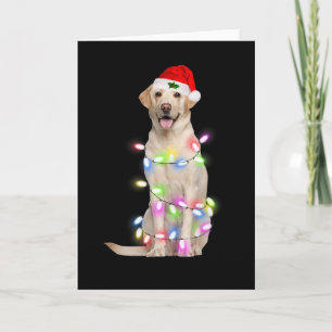 Labrador Hund Weihnachtsbaum Lichter Weihnachten W Karte