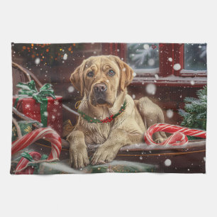 Labrador-Hund Weihnachtsfestlich Geschirrtuch