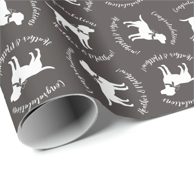 Labrador Hunde Babydusche Labrador Grau Geschlecht Geschenkpapier (Rolleneckpunkt)