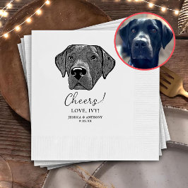 Labrador Hunde Hand Zeichnend Personalisierte Beif Serviette