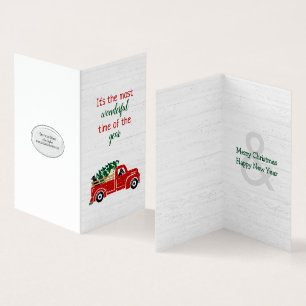 Labrador Hunde in Red Christmas Truck