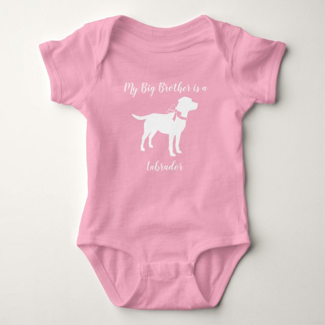 Labrador Hunde Kinderdusche Pink Girl Labrador Baby Strampler (Vorderseite)