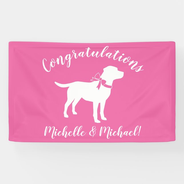 Labrador Hunde Kinderdusche Pink Girl Labrador Banner (Horizontal)