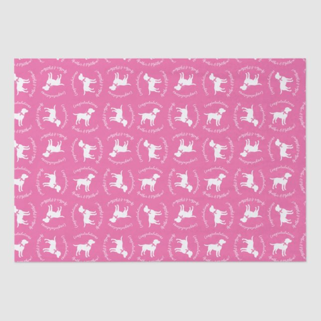 Labrador Hunde Kinderdusche Pink Girl Labrador Seidenpapier (Vorderseite)