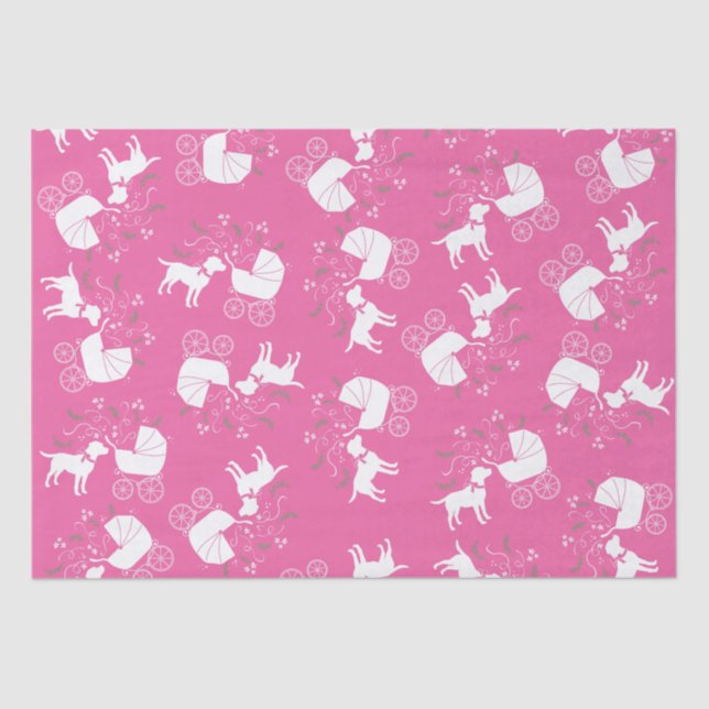 Labrador Hunde Kinderdusche Pink Girl Labrador Seidenpapier (Vorderseite)