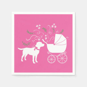 Labrador Hunde Kinderdusche Pink Girl Labrador Serviette