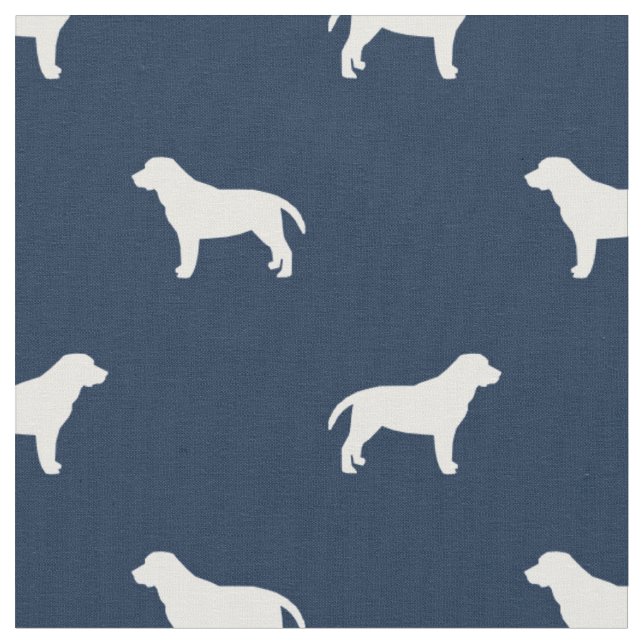 Labrador hunde marine blaue Silhouette Stoff (Nahaufnahme)