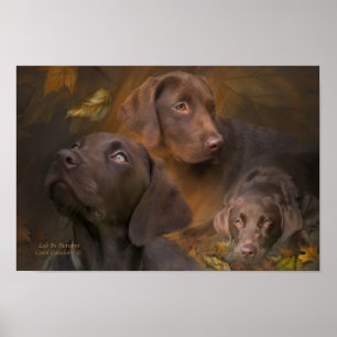 Labrador im Herbst Kunst Poster/Print Poster