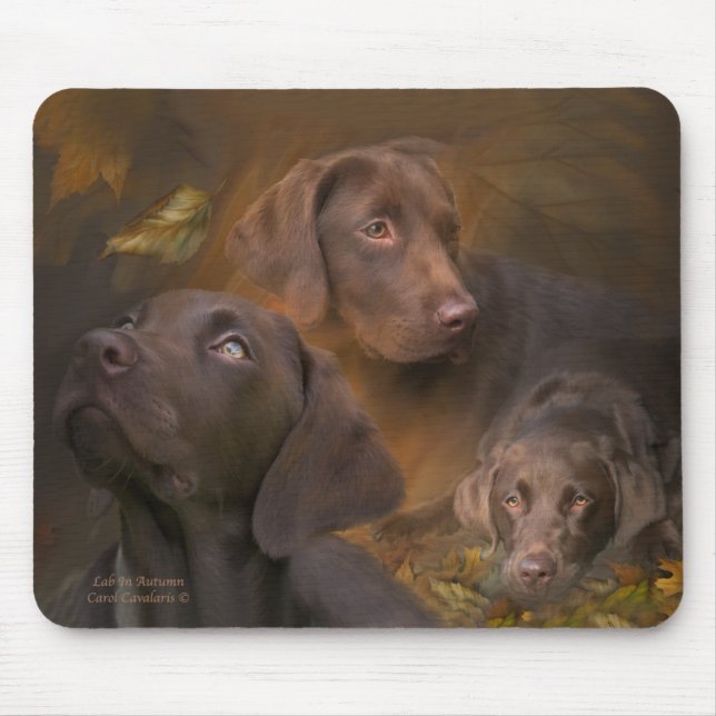 Labrador im Herbst Mousepad (Vorne)