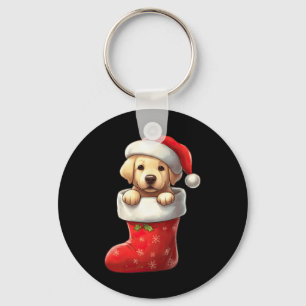 Labrador In Sock Weihnachten Weihnachtsmannmütze W Schlüsselanhänger