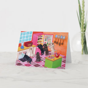 Labrador Kitchen Party Painting Karte