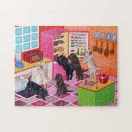 Labrador-Küchen-Party-Malerei Puzzle