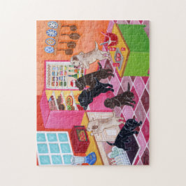 Labrador-Küchen-Party-Malerei Puzzle