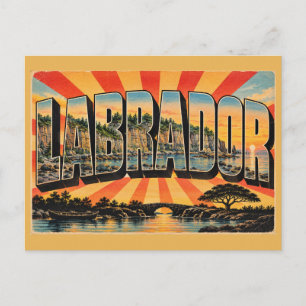 Labrador Küstenklippen Felsige Küste Vintage Reise Postkarte