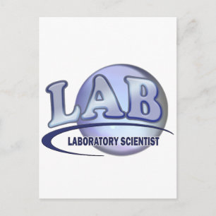 LABRADOR - LABORWISSENSCHAFTLER! Fun Blue LOGO Postkarte