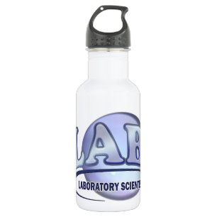 LABRADOR - LABORWISSENSCHAFTLER! Fun Blue LOGO Trinkflasche