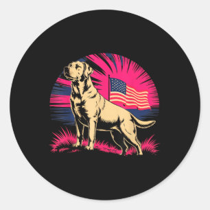 Labrador Labrador Hund Lover Patriotischer Hund 4. Runder Aufkleber