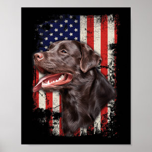 Labrador Labradors Patriotische Amerikanische Flag Poster