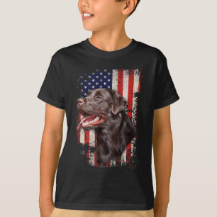 Labrador Labs Patriotische Amerikanische Flagge 4. T-Shirt