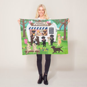 Labrador leckt Eiscreme-Labradore  Fleecedecke