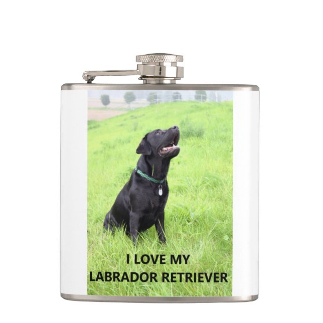 Labrador Liebe w pic Flachmann (Vorderseite)