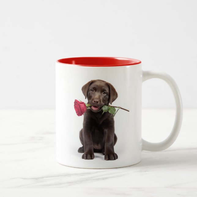Labrador Love Zweifarbige Tasse (Rechts)