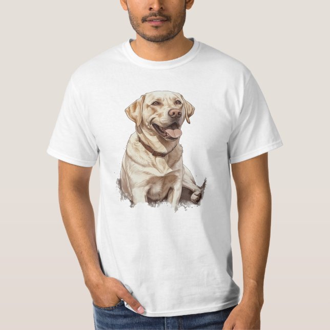 Labrador Lovers Fotorealistische Hundekunst für Si T-Shirt (Vorderseite)