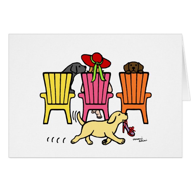 Labrador-Mama am Poolside (Vorderseite (Horizontal))