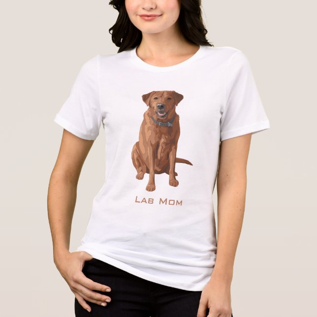 Labrador Mama Fox Rotgelbfärbung Läger Retriever H Tri-Blend Shirt (Vorderseite)