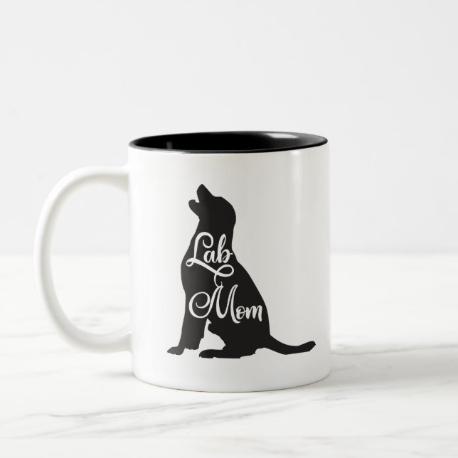 Labrador Mama Funny Hund Mama - Labrador Hund Zweifarbige Tasse (Links)