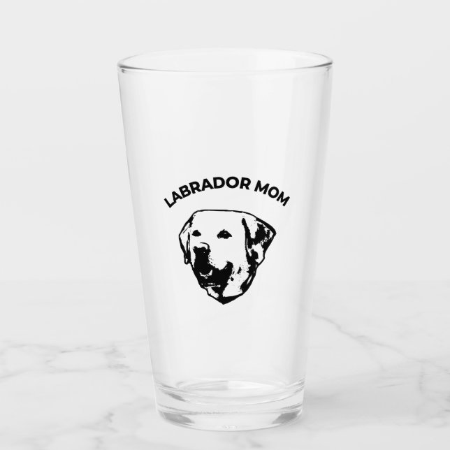 Labrador-Mama Glas (Vorderseite)