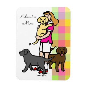 Labrador-Mama im rosa Shirt 1 Magnet