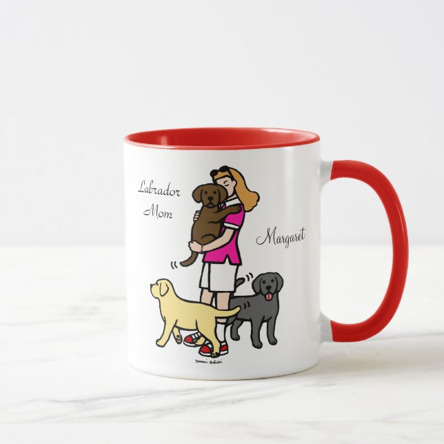 Labrador-Mama im rosa Shirt 2 Tasse (Rechts)