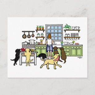 Labrador Mama Kitchen Postkarte