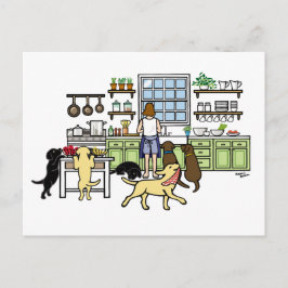 Labrador Mama Kitchen Postkarte