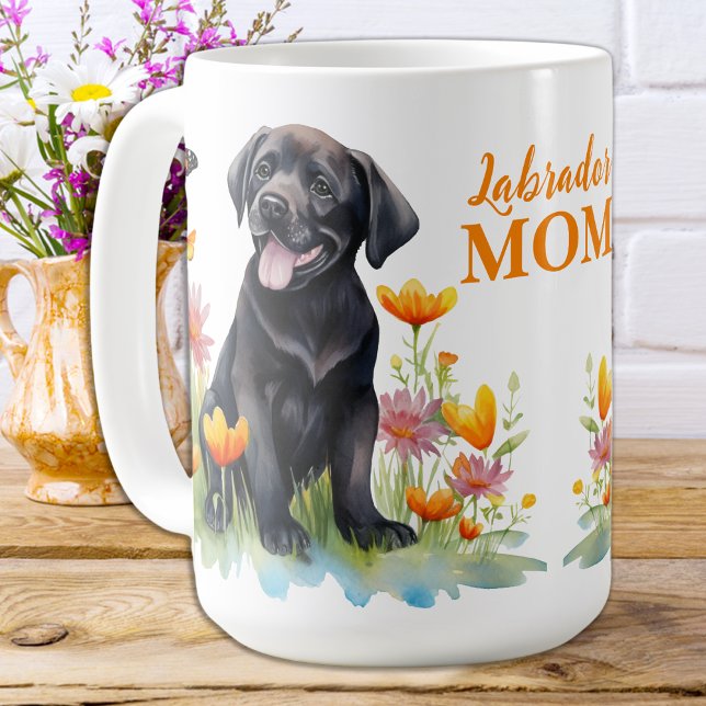 Labrador Mama Retriever Moderner Welpenhund Tasse (Von Creator hochgeladen)