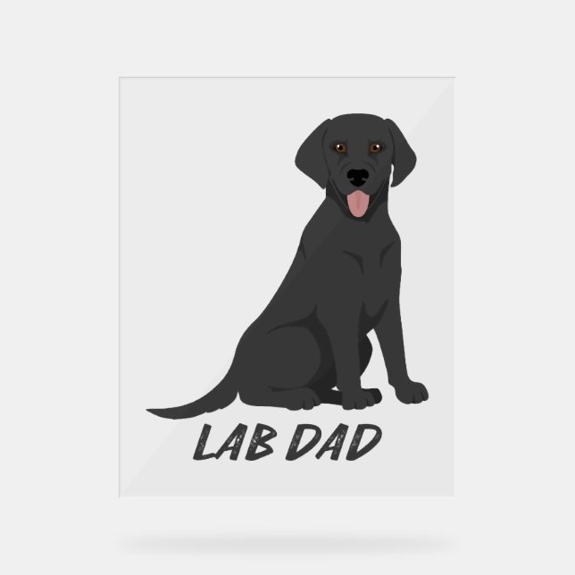 Labrador Mama SVG - Dog Silhouette & Paw Print Des Acrylschild (Vorderseite)