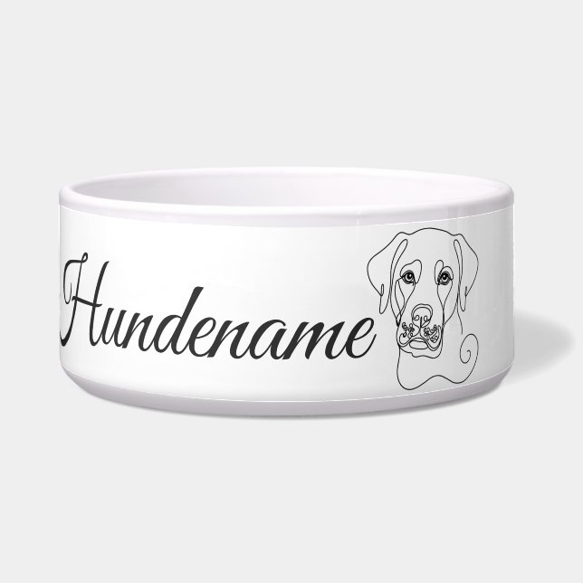 Labrador Minimalist Line Art personalized bowl Napf (Vorderseite)